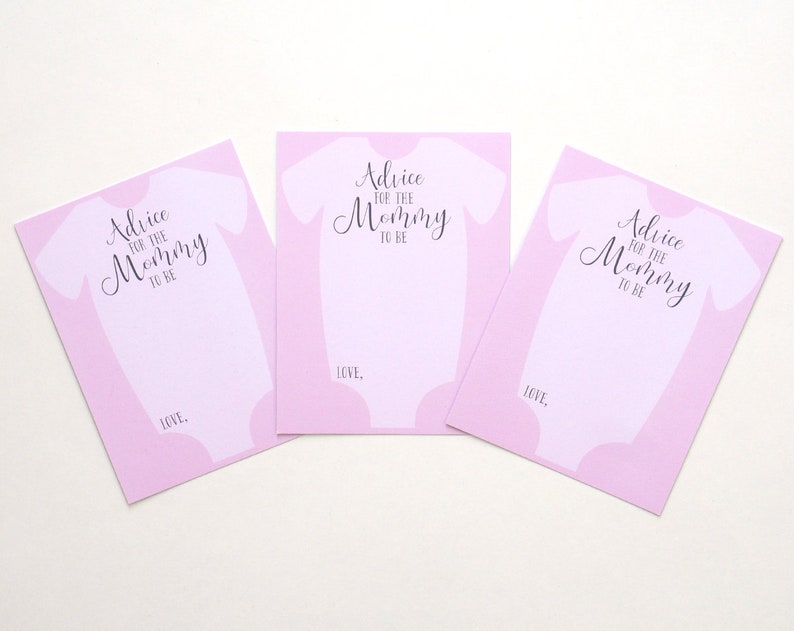 Baby Shower Game Advice for the Mommy to Be Baby Shower Advice Cards Baby Girl Advice for the New Mommy Pink Mommy Advice Card