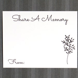 Share a Memory Card - Tree of Life - Keepsake Ideas - Memorial Service Cards - Funeral Guest Book - Anniversary Party - Family Retirement