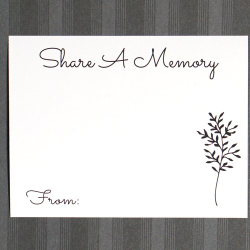 Funeral Share Memory Cards for Celebration of Life Custom Etsy
