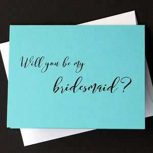 Be My Bridesmaid Card - Wedding Party - Maid of Honor Proposal - Blue Beach Theme - Bridal Party Ask Cards - Turquoise - Wedding Shower