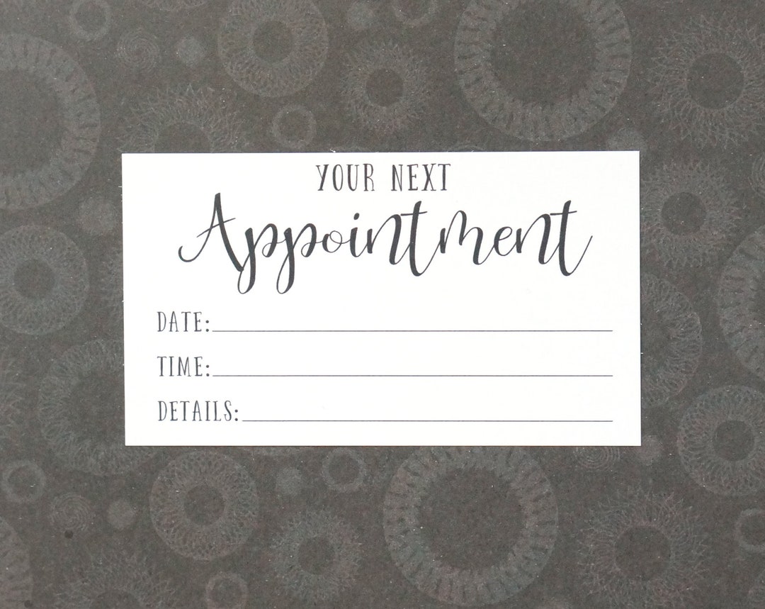 Appointment Reminder Cards - Schedule Next Appointment Card - Business ...