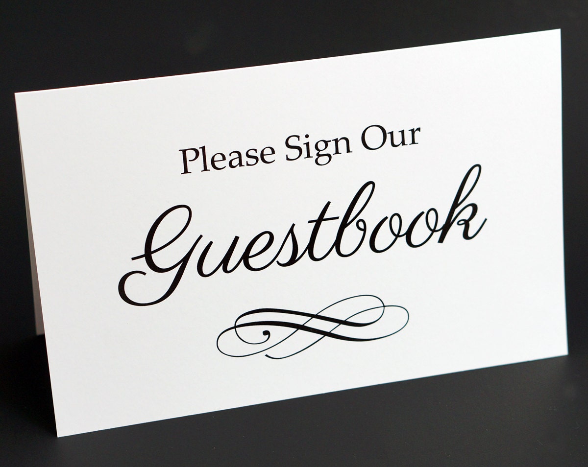 Please Sign Our Guestbook Sign Wedding Reception Signs | Etsy
