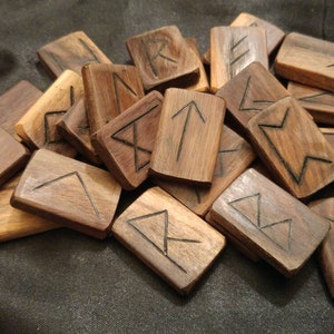 Black walnut wooden runes image 4