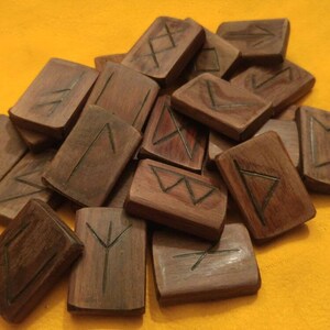 Black walnut wooden runes image 2