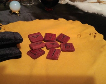 Bloodwood wooden runes