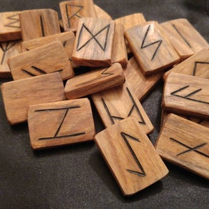 Black walnut wooden runes image 5