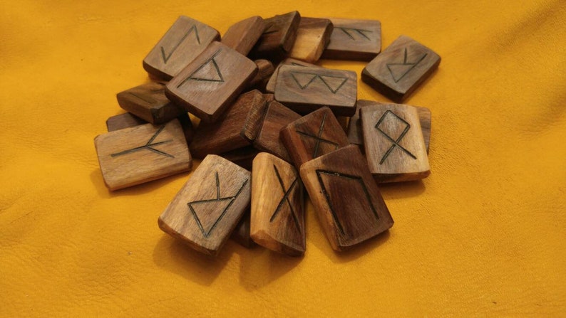 Black walnut wooden runes image 3