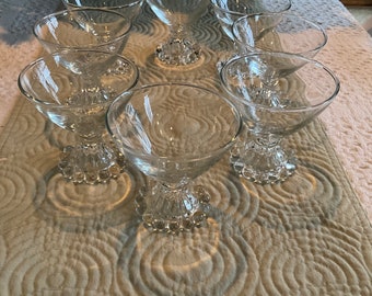 Vintage Anchor Hocking Clear Bubble Boopie Berwick Sherbets...Dessert Dishes…Set of 8