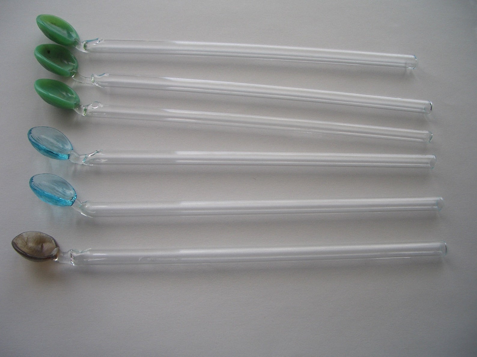 Six Vintage Glass Stirrer/Swizzle Stick Straws with Etsy