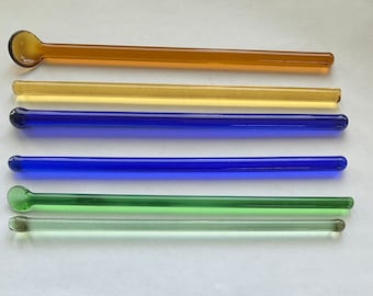 6 Vintage Glass Stirrers Swizzle Sticks...Vintage Bar