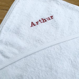 Embriodered Baby Hooded Towel White 100% Cotton