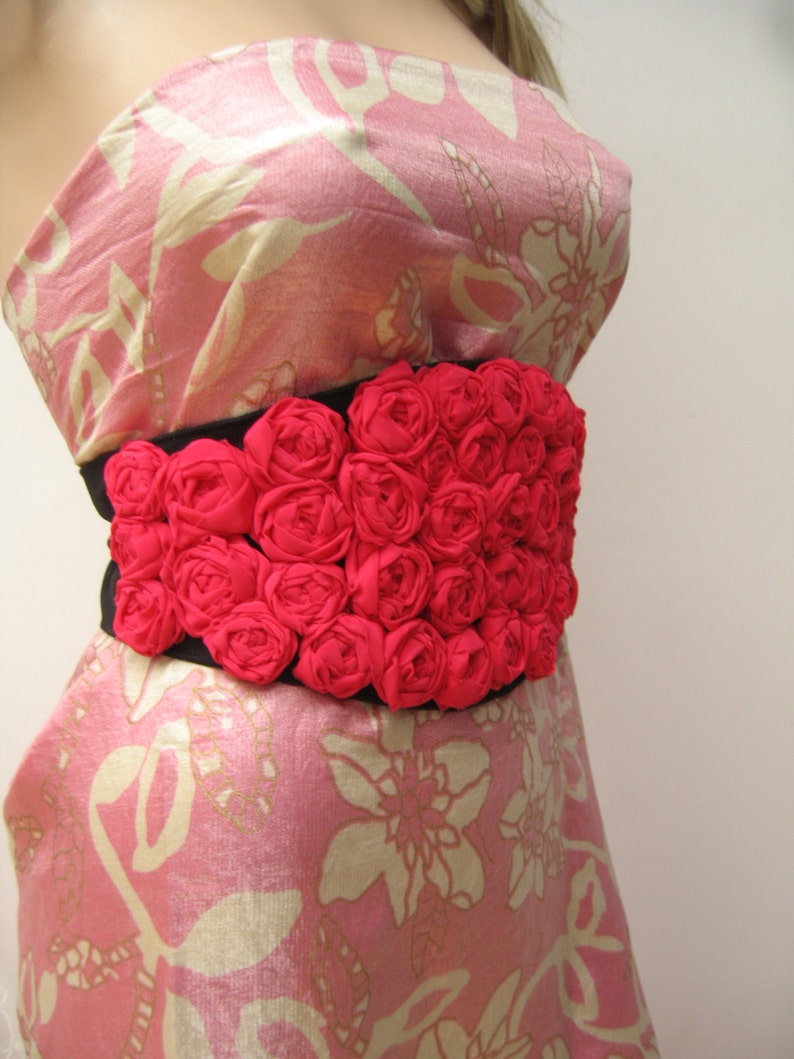 Roses Belt Romantic Obi Belt Hand Made Belt Art Belt Gypsy - Etsy
