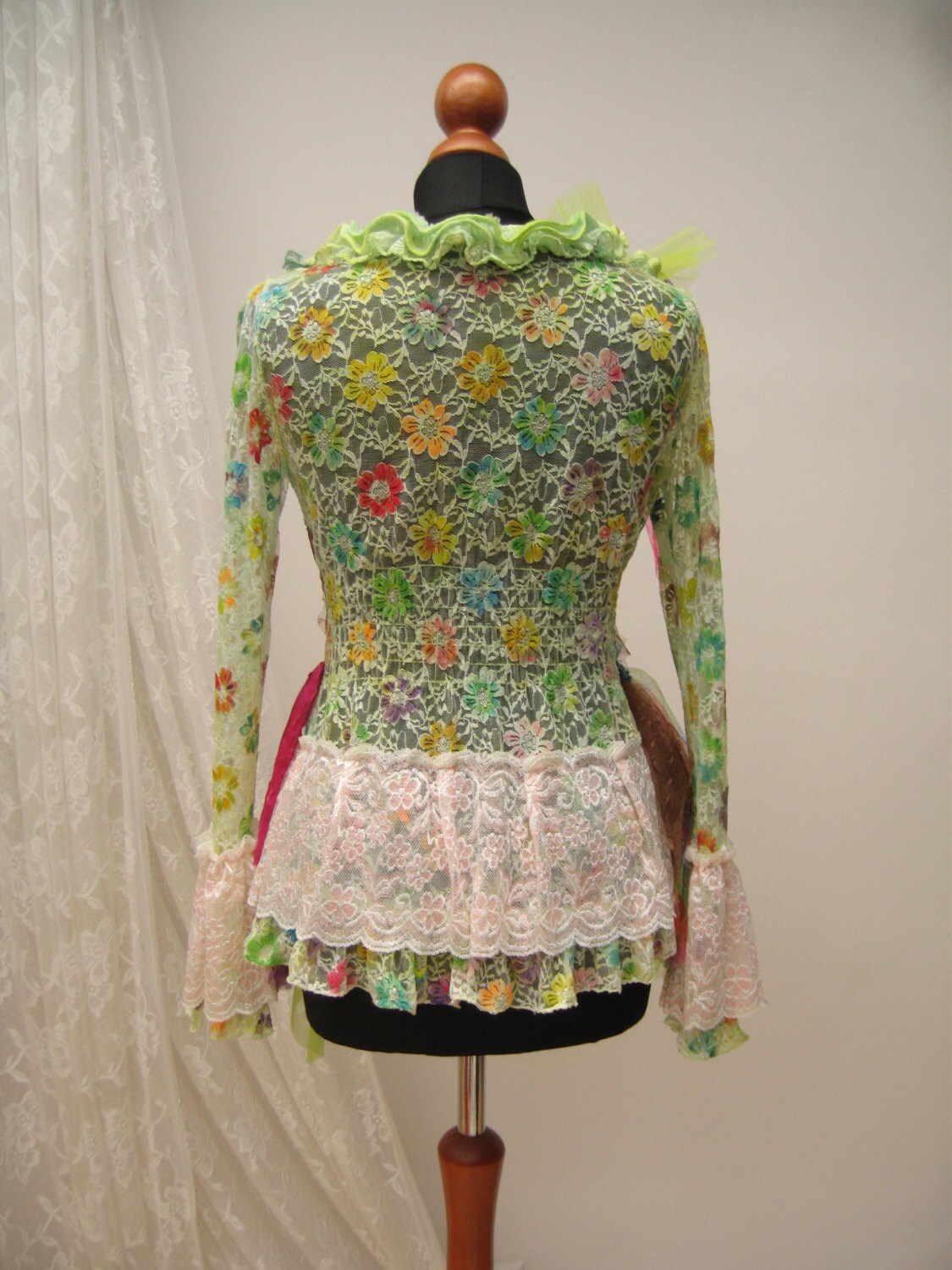 Art Lace Jacket Bohemian Jacket Reworked Lace Gypsy Jacket Etsy