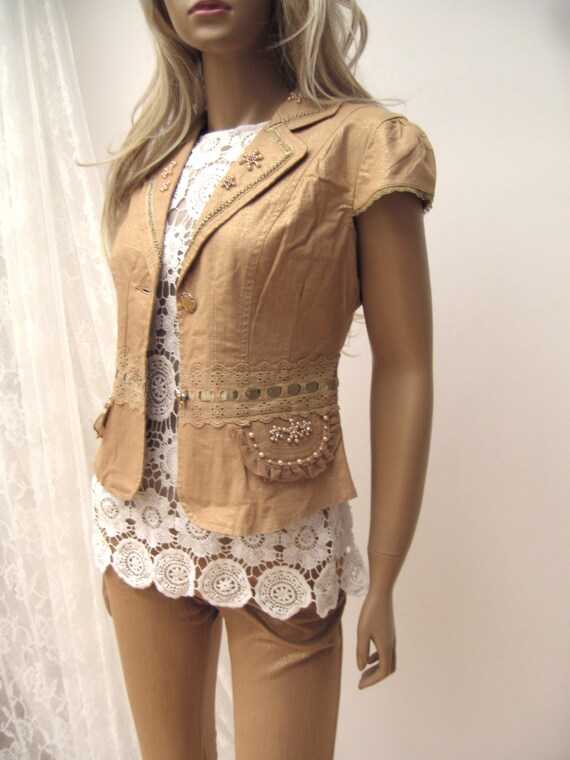Shabby Chic Trouser Suit, ornate suit, vintage ja