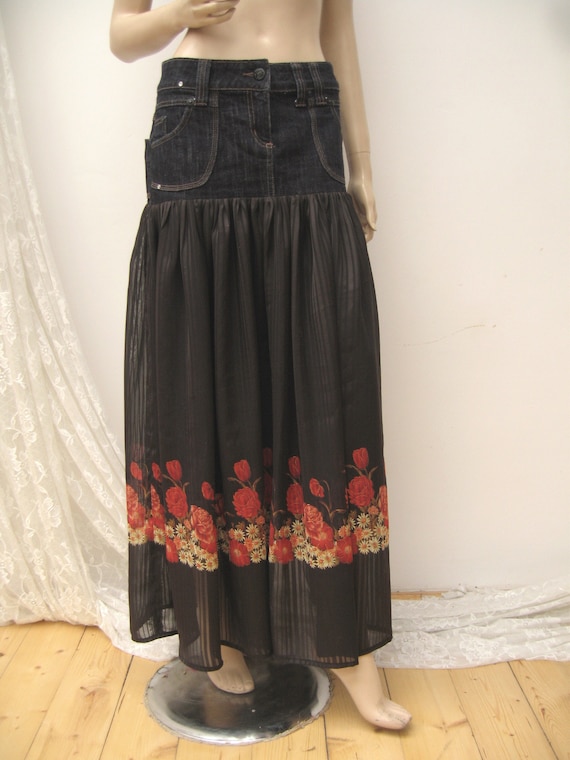 denim festival skirt
