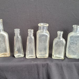 Vintage bottles Small glass bottles vintage glass bottles medicine bottles tiny apothecary bottles stained bottles antique bottles