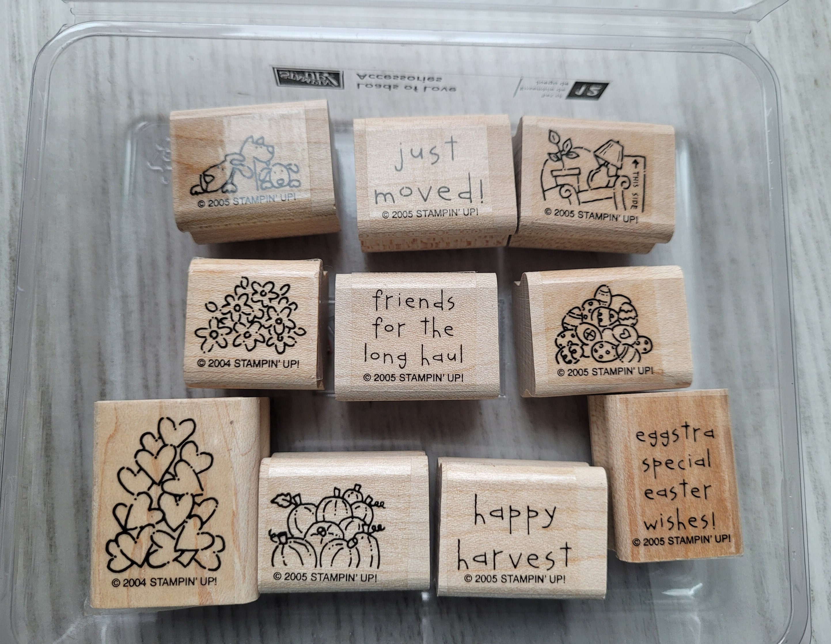 Stampin up Wood Mount Rubber Stamp Sets - on Angel Wings Stamps Quick ...