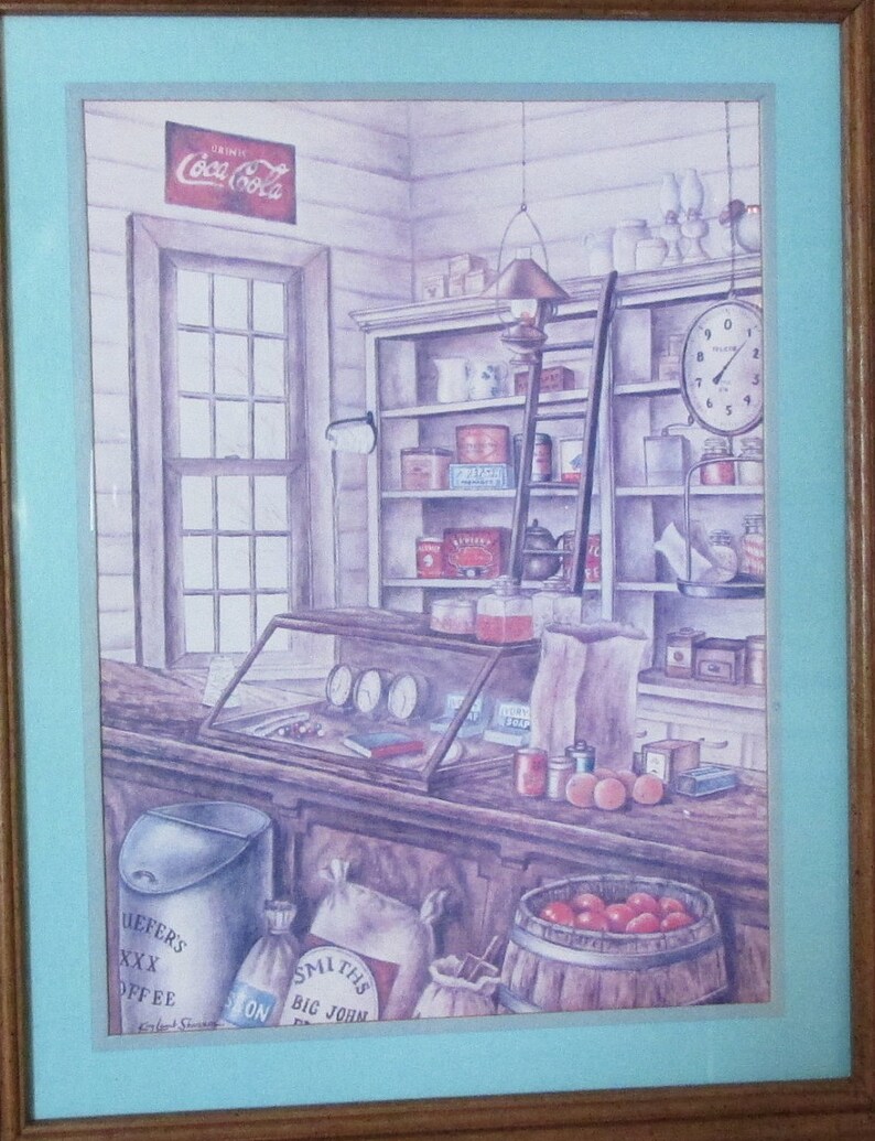 Country Store Art-Homco wall decor framed art Home Interiors | Etsy