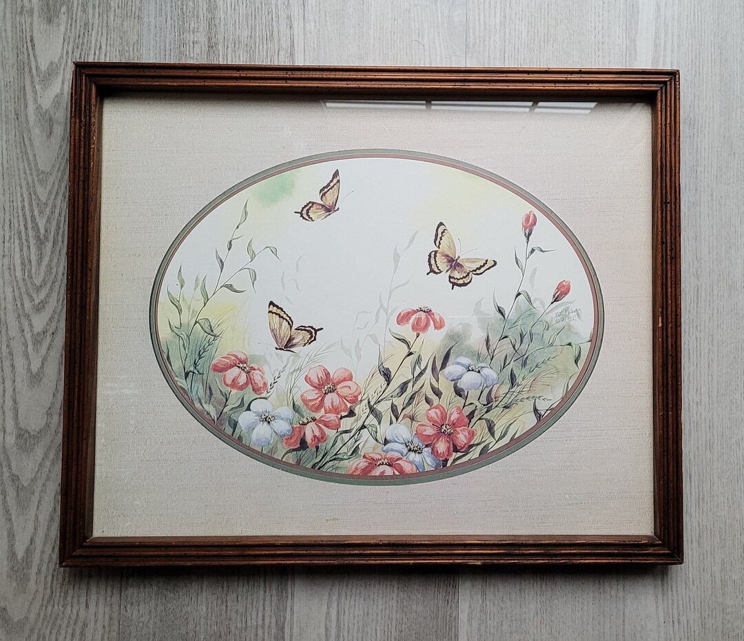 Butterfly Art Homco Wall Decor Framed Art Home Interiors Pictures