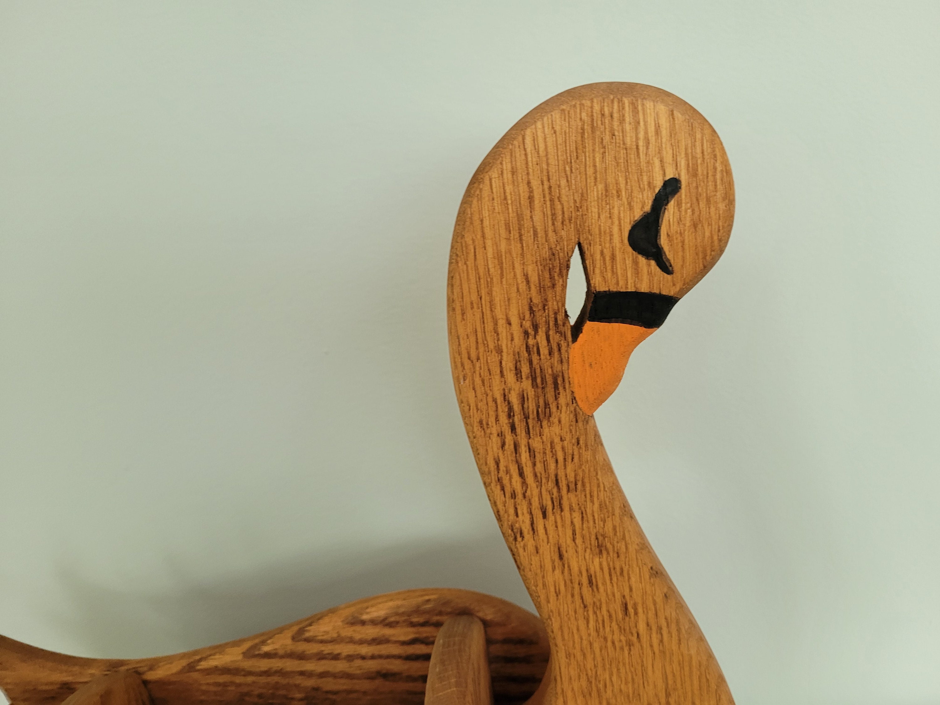 Vintage Wood Swan Planter Handmade Tabletop Floral Display Wooden Swans ...