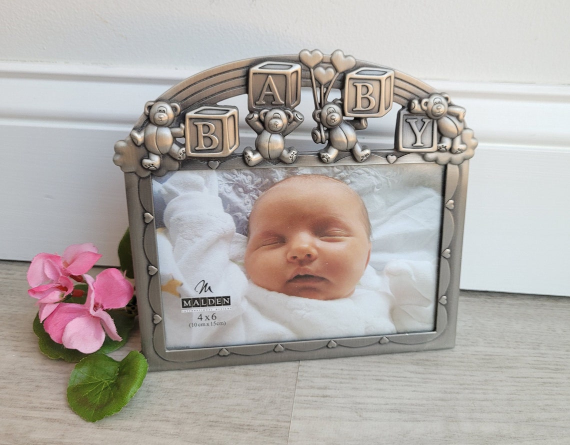 Silver Baby Photo Frames 4 X 6 Frames Baby Blocks Photo Etsy