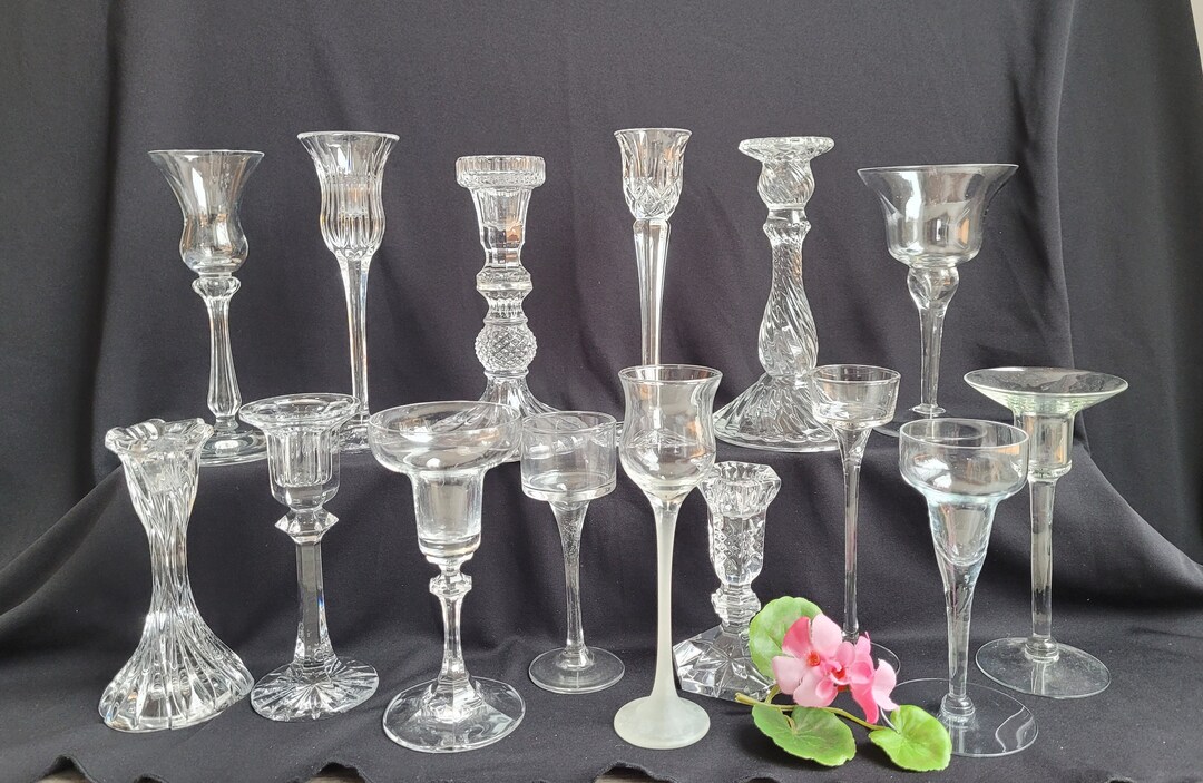 Vintage Candle Holders YOUR CHOICE Glass Candle Holders Mismatched