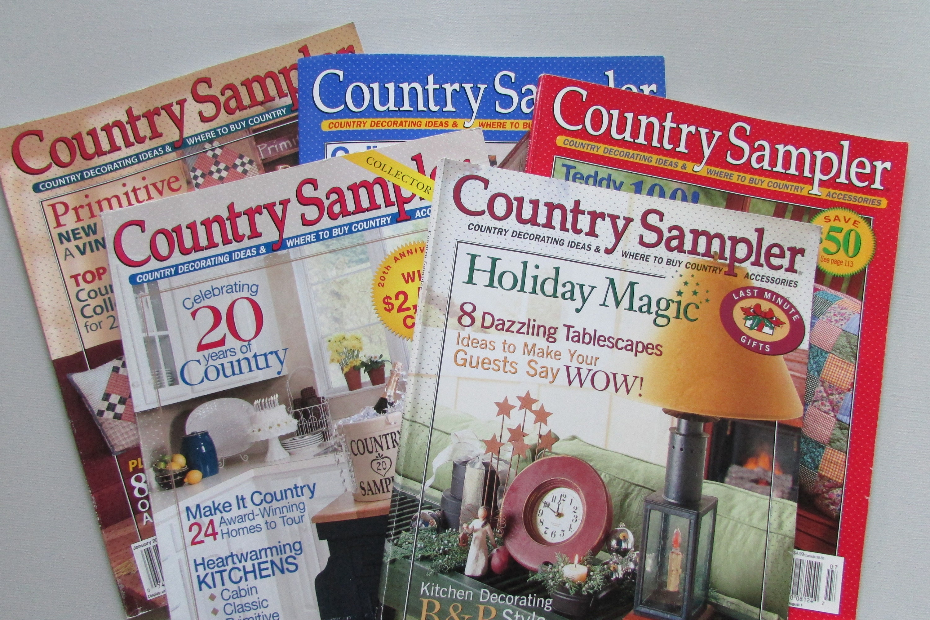 5 Country Sampler Magazines 2000 S Primitive Home Decor Etsy