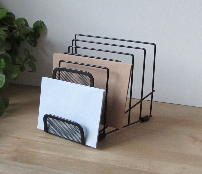 Desk Organizer Office Racks Wire File Holders Organizers Decor Sorters Black
