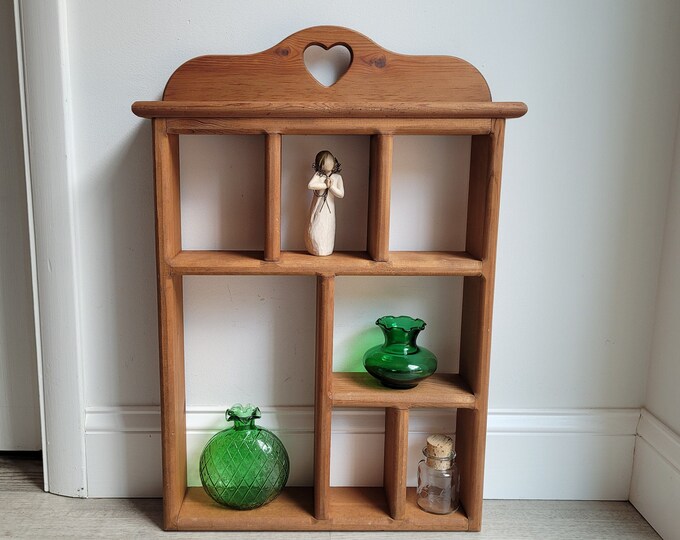 Wood Shelf Cubby Shelf Sectioned Shelves Wall Decor Vintage Display