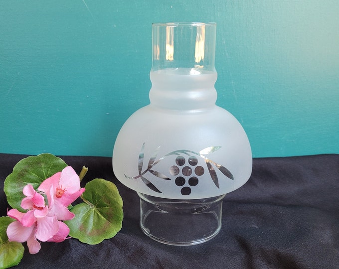 Vintage Glass Hurricane Shades Chimney Shades Frosted Glass Mushroom