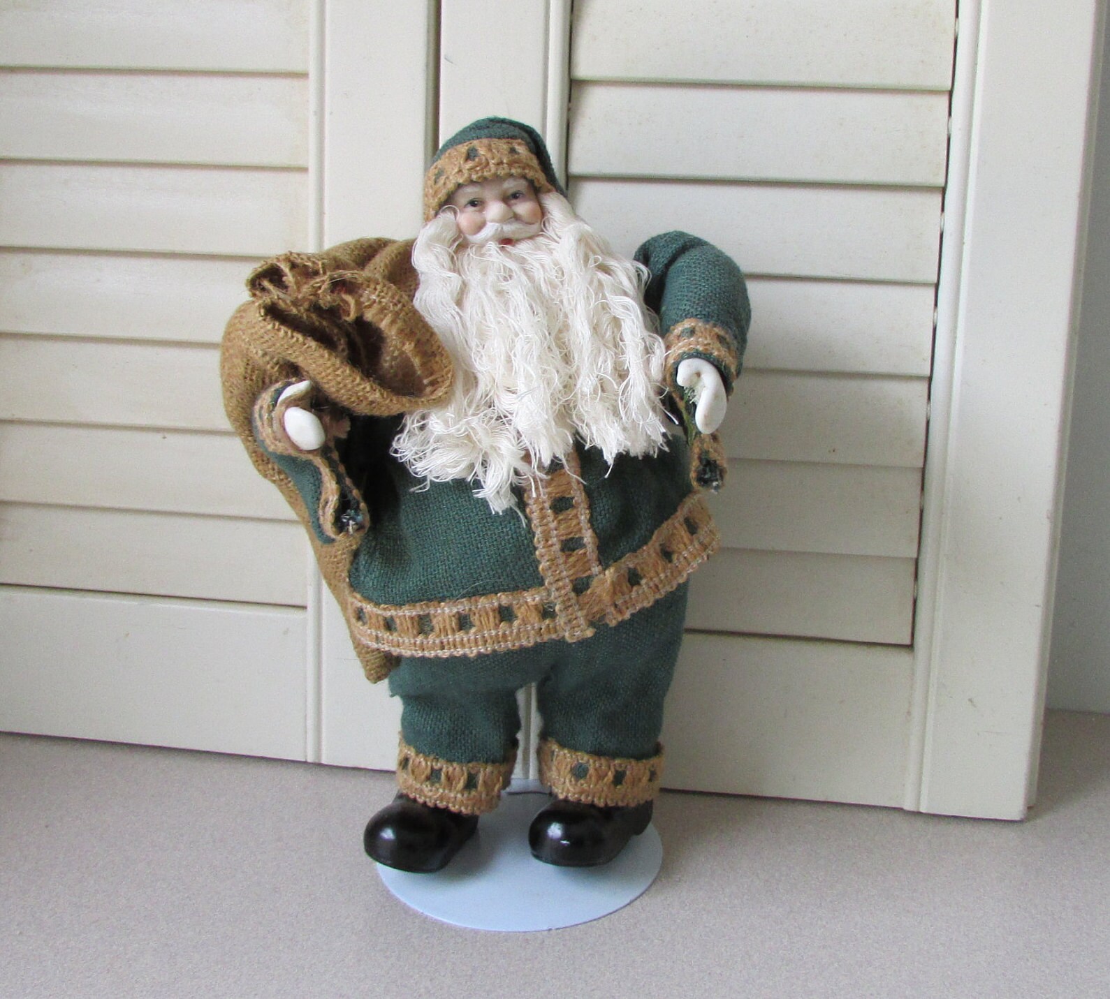 Santa with sack of toys christmas decorations vintage santa etsy