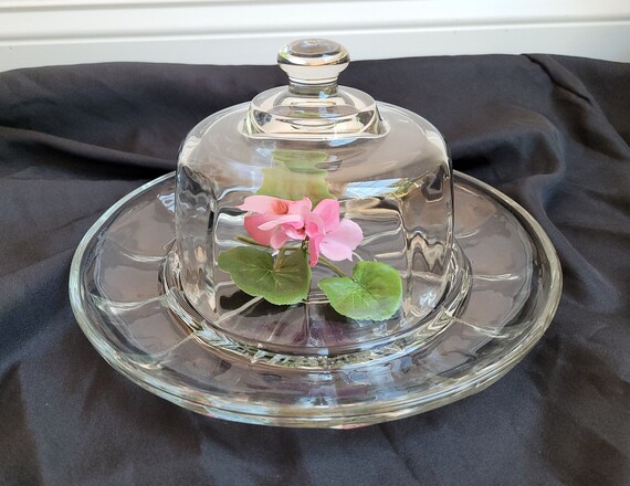Vintage Glass Plate With Dome Lid Serving Plates With Dome Lid Glass Dome Lids Domes for Cheese Plates Glass Cloche Vintage Dishes Etsy Canada