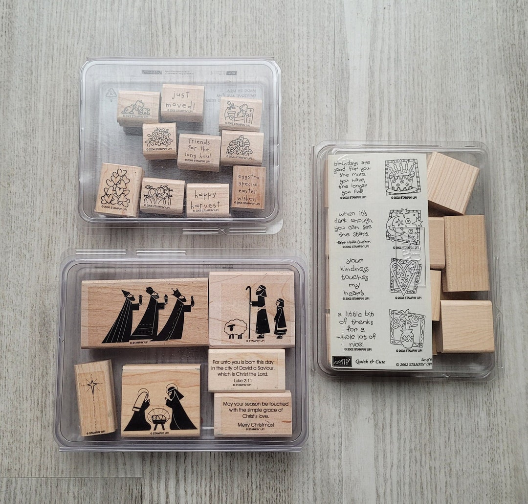 Stampin up Wood Mount Rubber Stamp Sets - on Angel Wings Stamps Quick ...