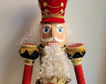 Vintage Nutcracker Holiday Decor German Nutcracker Soldier Vintage Christmas decor large nutcrackers music boxes Jingle Bells tune