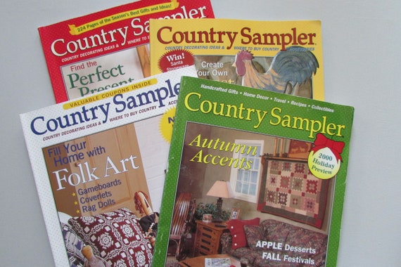 4 Country Sampler Magazines 2000s Primitive Home Decor Ideashome Decor Bookscraft Idea Bookshandmadedecorating Ideascountry Home Decor