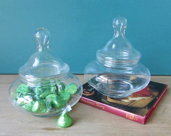 Vintage Candy Jars Glass Candy Jar with Lid 5-inch Vanity jars small display jars