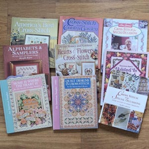 Cross Stitch Books American Sampler Books Donna Kooler Vanessa Ann stitchery crafts Better Homes & Gardens instruction Vintage craft books