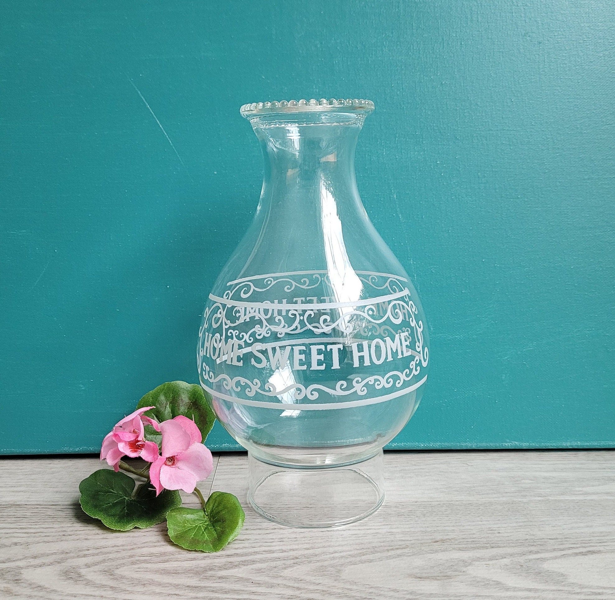 Vintage Glass Hurricane Shades Chimney Shade HOME SWEET HOME Etsy