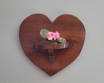 Vintage Heart Shelf: Wood shelves heart shaped shelves Wall Decor Handmade shelves display shelves small shelves