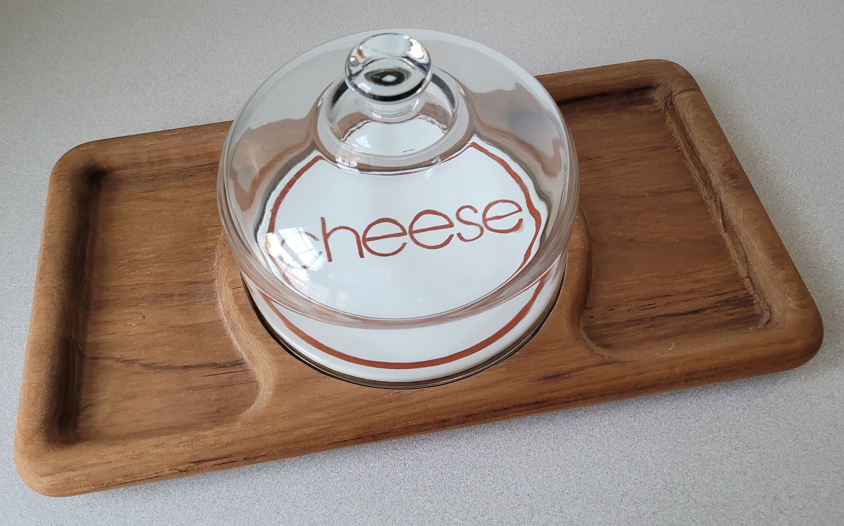 Cheese Board With Glass Dome Lid Good Wood Cheese Board Dome Etsy