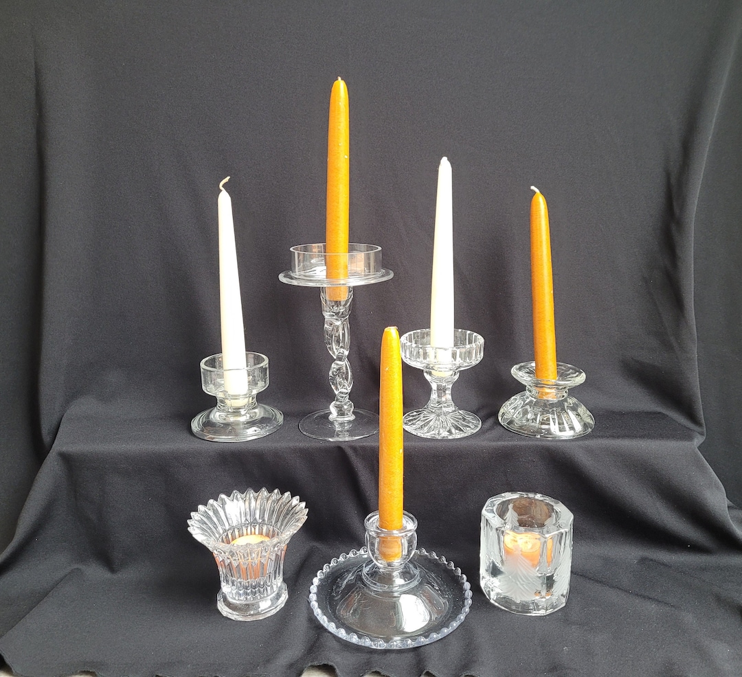 Vintage Candle Holders YOUR CHOICE Glass Candle Holders Tapered Votive
