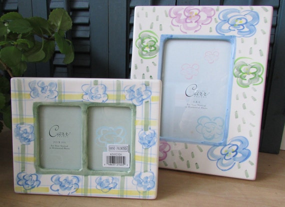 Ceramic Photo Frames Picture Frames Hand Painted Floral Frames Etsy