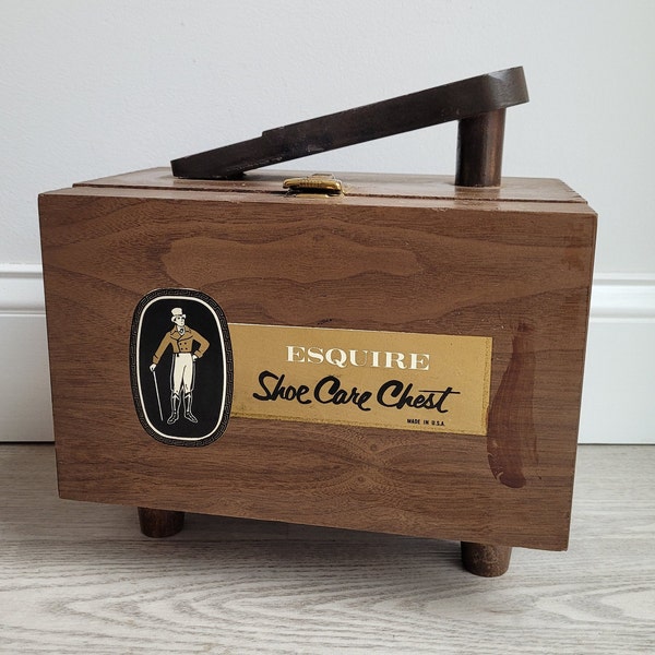 Shoe shine boxes Esquire shoeshine boxes handmade box wood boxes shoe shine kits vintage shoe shine box nostalgic decor