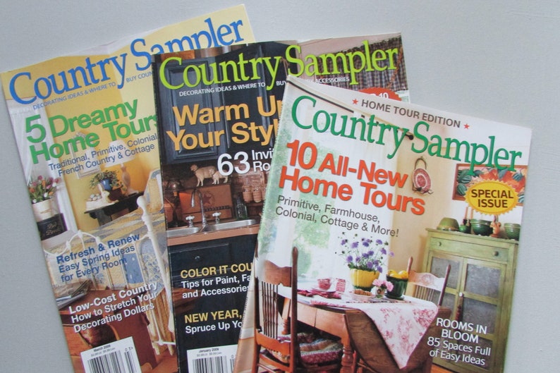 Country Sampler Magazines 2009 Primitive Home Decor Ideashome Etsy