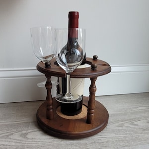 Vintage Wine Glass Stands Wood stand for wine bottle and 4 glasses bar display wine servers vintage wine glass holders Wine caddy