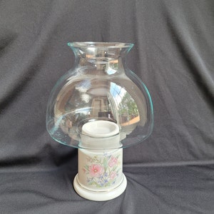 Candle Holder with Shade-vintage glass globe shade - hurricane shades home decor vintage tea light candle holders votive candle holders