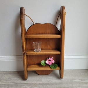 Vintage Wood Shelf - Sled shaped shelf wood Shelves displays Wall decor vintage reverse shelves Winter Holiday Decor