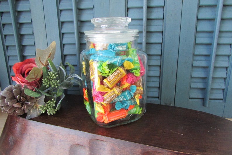 Candy Jars Vintage Glass Jar Vintage Glass Jars Food Storage Etsy