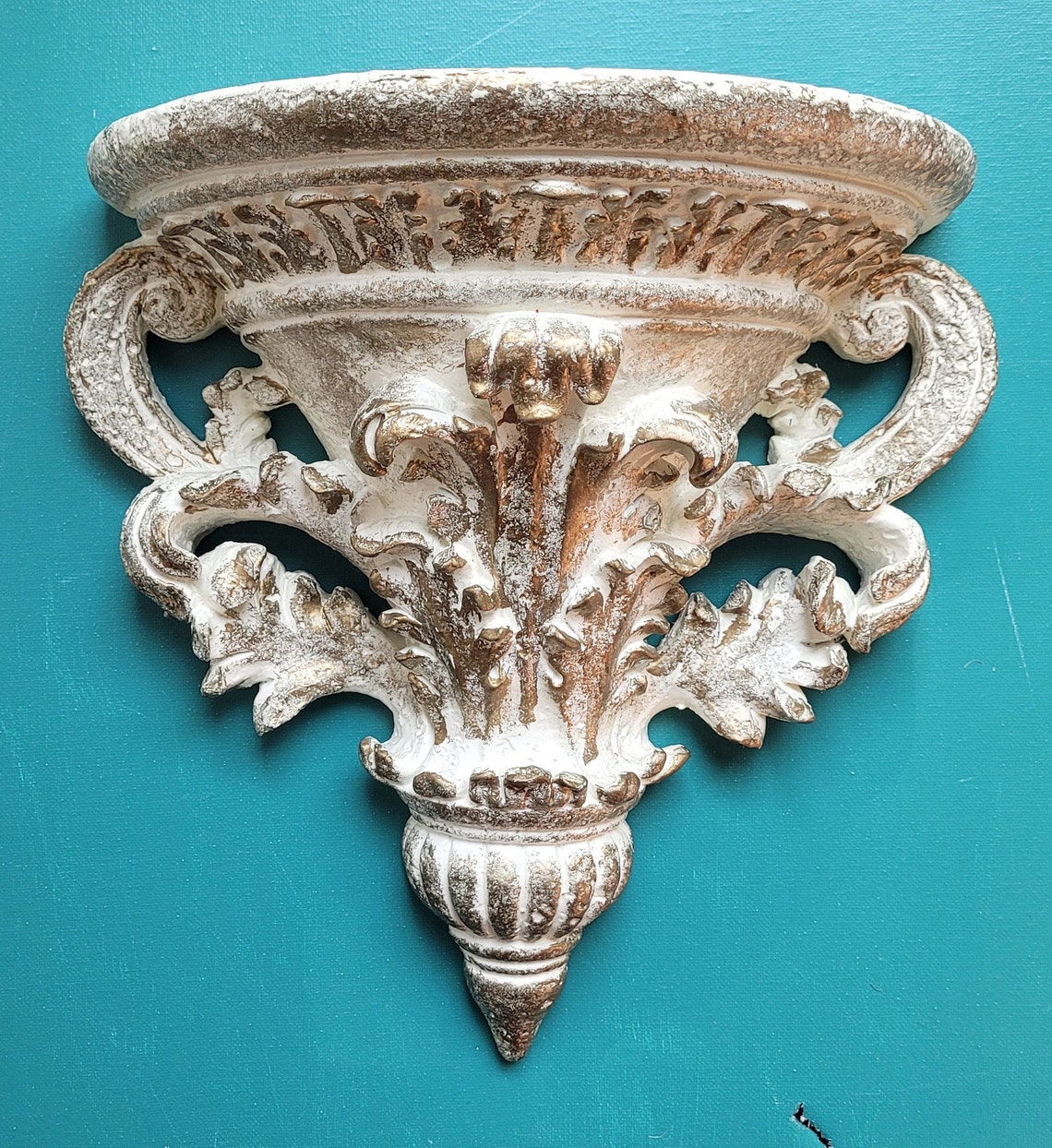 White Wall Pocket Vase Glam Decor Wall Pocket for Flowers or Etsy