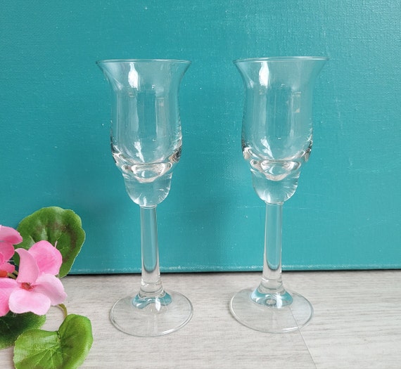 Small Stemmed Glasses 2 Shot Glasses 2 Liqueur Glasses Shot Etsy